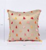 Set of 2 Solid Colour Art Silk Beige Cushion Covers 16 x 16 inches