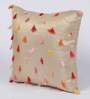 Set of 2 Solid Colour Art Silk Beige Cushion Covers 16 x 16 inches