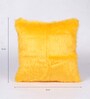 Set of 2 Solid Colour Fur Yellow Cushion Covers 16 x 16 inches