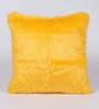 Set of 2 Solid Colour Fur Yellow Cushion Covers 16 x 16 inches