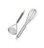 Set of 2 Stainless Steel Egg Whisk and Potato Masher