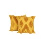 Set of 2 Sunny Yellow Tufted Throw Cushion Covers (18x18)