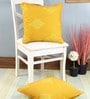 Yellow Traditional Cotton 16 x 16 Inches Cushion Covers (Set of 2)