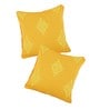 Yellow Traditional Cotton 16 x 16 Inches Cushion Covers (Set of 2)