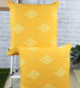 Yellow Traditional Cotton 24 x 24 Inches Cushion Covers (Set of 2)