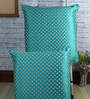 Blue Traditional Poly Cotton 24 x 24 Inches Cushion Covers (Set of 2)