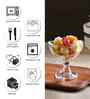 Set of 2 Transparent Glass Oval Shaped Ice Cream Bowls