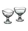 Set of 2 Transparent Glass Oval Shaped Ice Cream Bowls