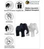 Set of 2 White & Black Elephant Figurine Showpiece