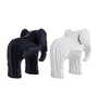 Set of 2 White & Black Elephant Figurine Showpiece