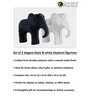 Set of 2 White & Black Elephant Figurine Showpiece