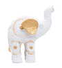 Set of 2 White and Gold-toned Elephant Showpieces