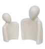 Set of 2 White Ceramic Handcrafted Couple Statue Sculpture Figurines Home Decor Items Showpiece for Living Room Bedroom Table Shelf TV Unit|Gift for Wedding Anniversary Valentines Day