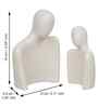 Set of 2 White Ceramic Handcrafted Couple Statue Sculpture Figurines Home Decor Items Showpiece for Living Room Bedroom Table Shelf TV Unit|Gift for Wedding Anniversary Valentines Day