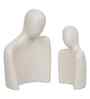 Set of 2 White Ceramic Handcrafted Couple Statue Sculpture Figurines Home Decor Items Showpiece for Living Room Bedroom Table Shelf TV Unit|Gift for Wedding Anniversary Valentines Day