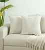Set Of 2 White Cotton Solid Cushion Covers