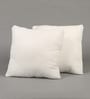 White Polyester Filled 16X16 Inches Cushion Inserts (Set Of 2)