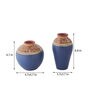 Set Of 2 Worli Style Handcrafted Terracotta Vases In Natural Colours