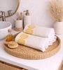 Set Of 2 Yellow Cotton Bath Towels