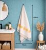 Set Of 2 Yellow Cotton Bath Towels