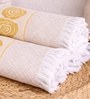 Set Of 2 Yellow Cotton Bath Towels