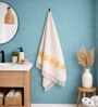 Set Of 2 Yellow Cotton Bath Towels