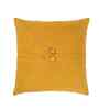 Set Of 2 Yellow Cotton Slub Solid Cushion Covers
