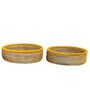Set Of 2 Yellow Sabai Grass Golden Husk Baskets