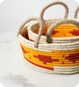 Set Of 2 Yellow Sabai Grass Marigold Blaze Baskets