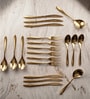Set of 20 Stainless Steel Gold Finish Cutlery Set