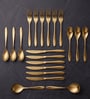 Set of 20 Stainless Steel Gold Finish Cutlery Set