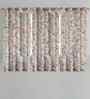 Beige Cotton Floral 5ft Eyelet Window Curtains (3 Pcs)