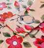 Pink Cotton Floral 5ft Window Curtains (3 Pcs)