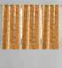 Mustard Cotton Floral 5ft Window Curtains (3 Pcs)