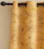 Mustard Cotton Floral 5ft Window Curtains (3 Pcs)
