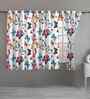 Butterfly Cotton Floral 5ft Window Curtains (3 Pcs)