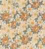 Orange Cotton Floral 7ft Eyelet Door Curtains (3 Pcs)