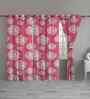 Pink Cotton Floral 7ft Door Curtains (3 Pcs)