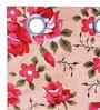 Pink Cotton Floral 7ft Door Curtains (3 Pcs)
