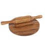 Set of 3 Acacia Wood Board & Rolling Pin