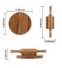 Set of 3 Acacia Wood Board & Rolling Pin