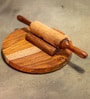 Set of 3 Acacia Wood Board & Rolling Pin