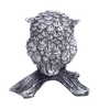 Set of 3 Antique Black and White Owl Figurines 3.4 Inch