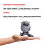Set of 3 Antique Black and White Owl Figurines 3.4 Inch
