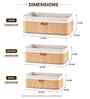 Set Of 3 Beige Bamboo Bathroom Vanity Organiser