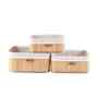 Set Of 3 Beige Bamboo Bathroom Vanity Organiser