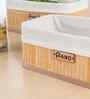 Set Of 3 Beige Bamboo Bathroom Vanity Organiser