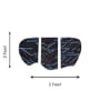 Set Of 3 Black And Blue High Texture Wool And Silk Wall Art