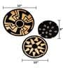 Set Of 3 Black Sabai Grass Dusk Horizon  Wall Plate