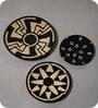 Set Of 3 Black Sabai Grass Dusk Horizon  Wall Plate